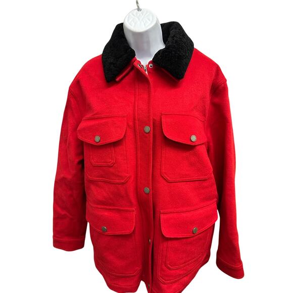 Pendleton Womens L manchester Waterproof field coat red large wool blend Red - Picture 1 of 7